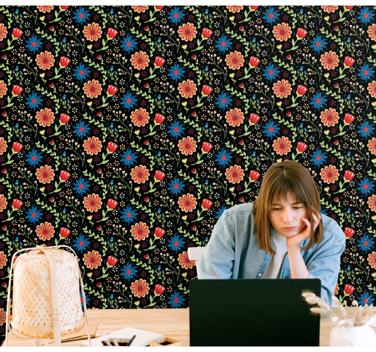 Papier peint floral accent à motifs floraux - TenStickers