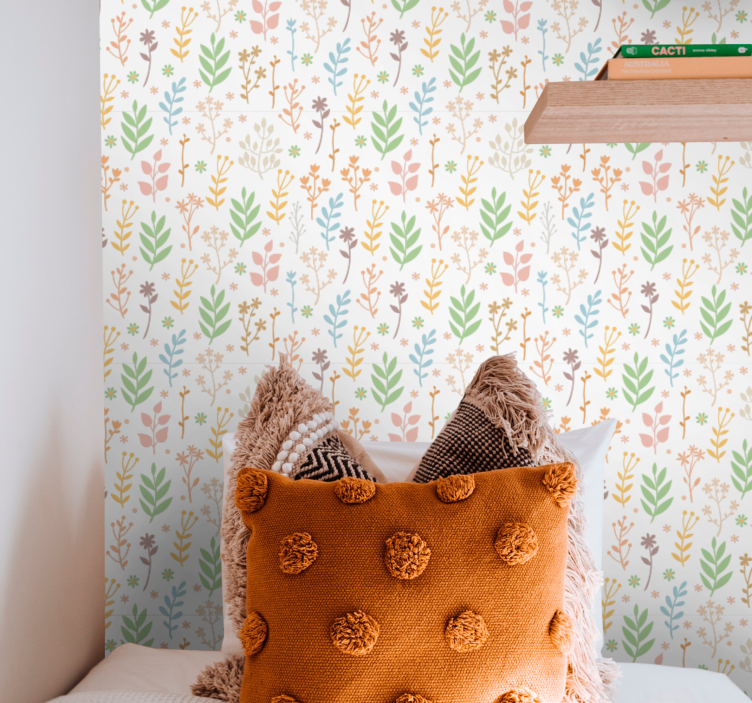 Papier peint floral accents de verdure florale - TenStickers