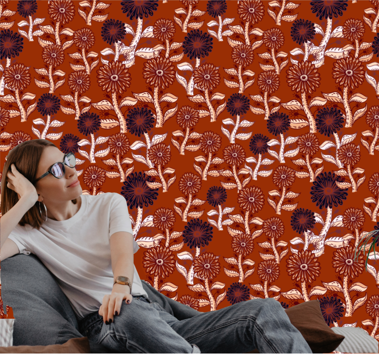 Papier peint floral composition florale vibrante - TenStickers