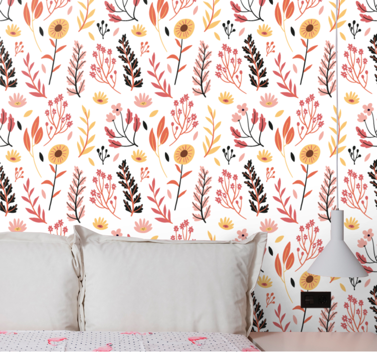 Papier peint floral conception botanique florale - TenStickers