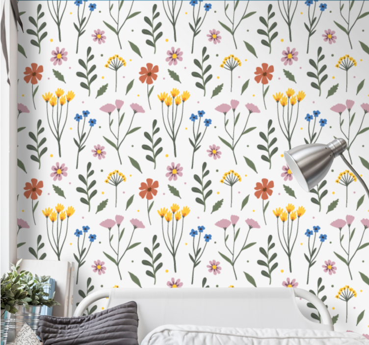 Papier peint floral design floral vibrant - TenStickers