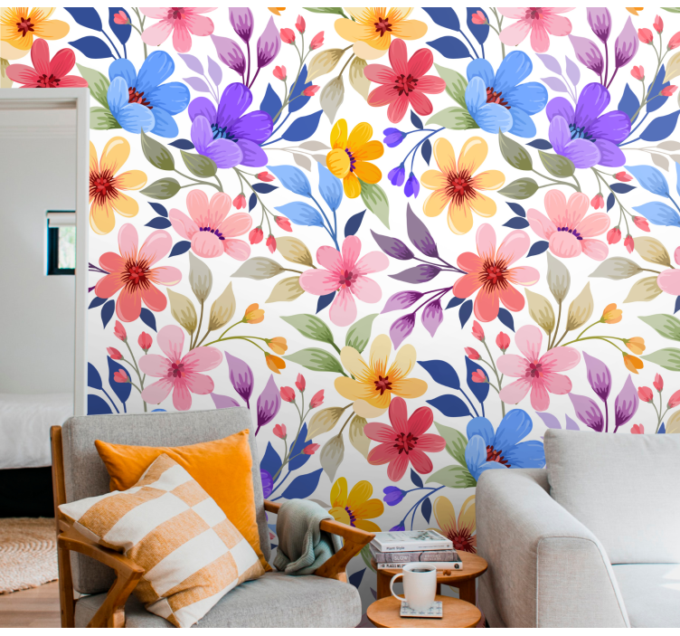 Papier peint floral fleur florale - TenStickers