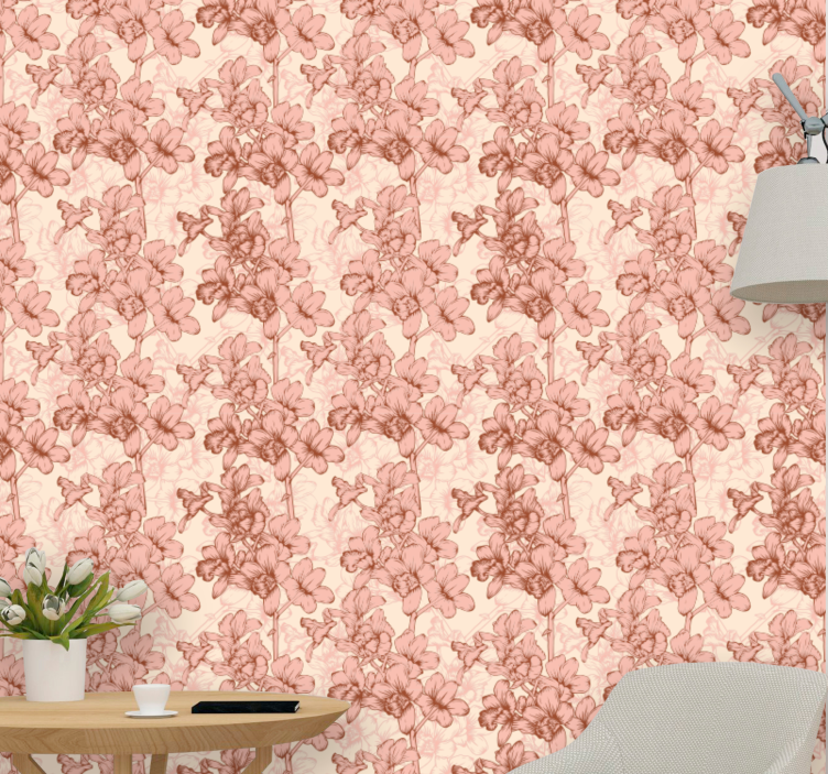 Papier peint floral fleuri - TenStickers