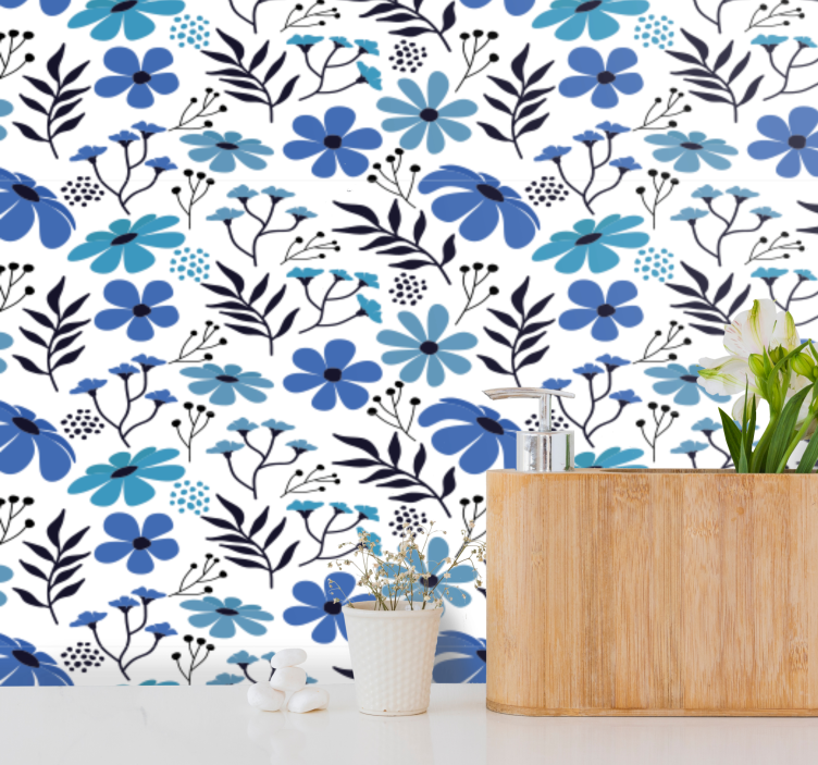 Papier peint floral imagerie botanique florale - TenStickers