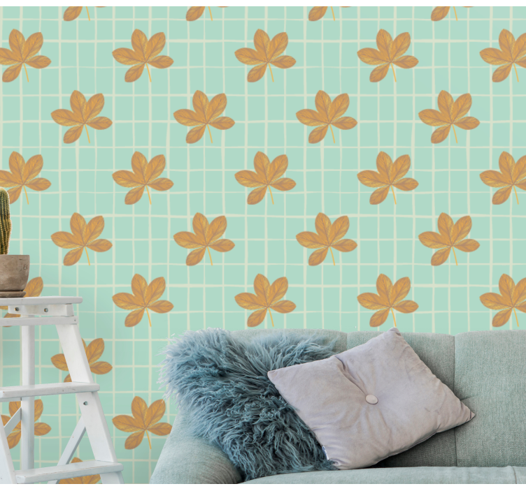 Papier peint floral motif de grille florale - TenStickers
