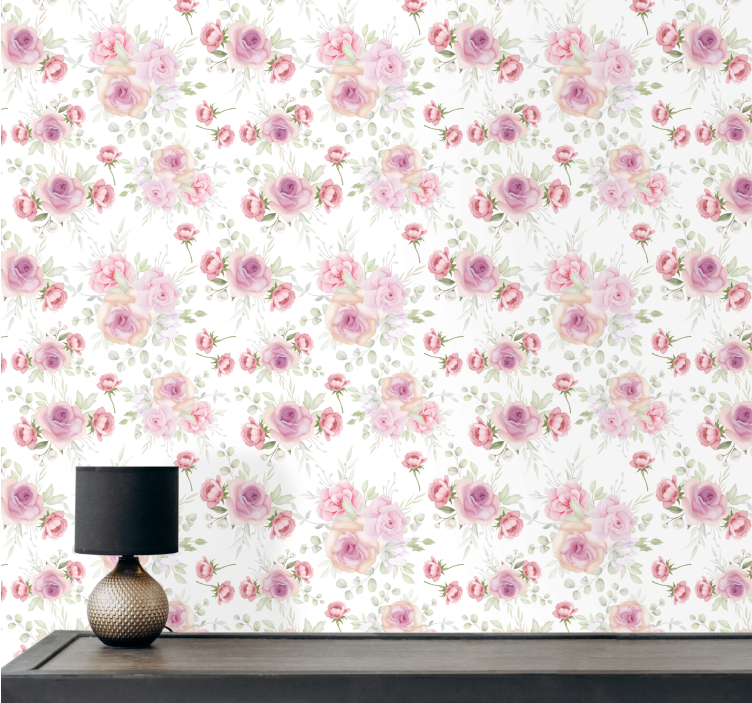 Papier peint floral motif floral délicat - TenStickers