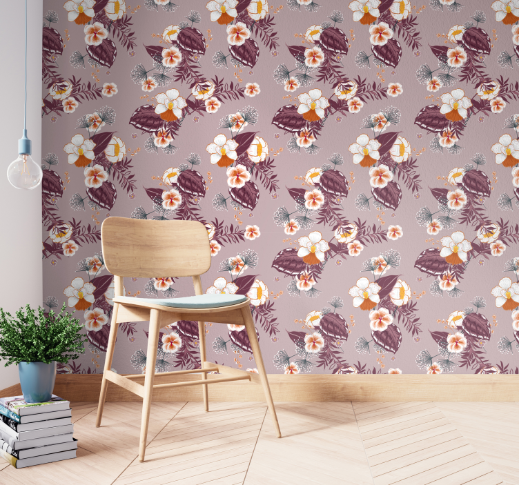 Papier peint floral motif orchidée fleurie - TenStickers