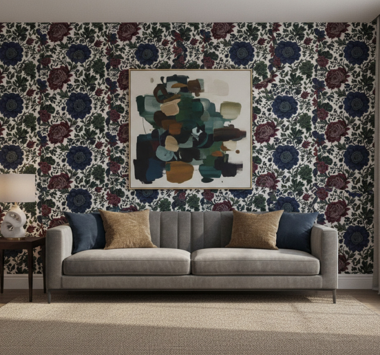 Papier peint floral sombre et mystérieux - TenStickers