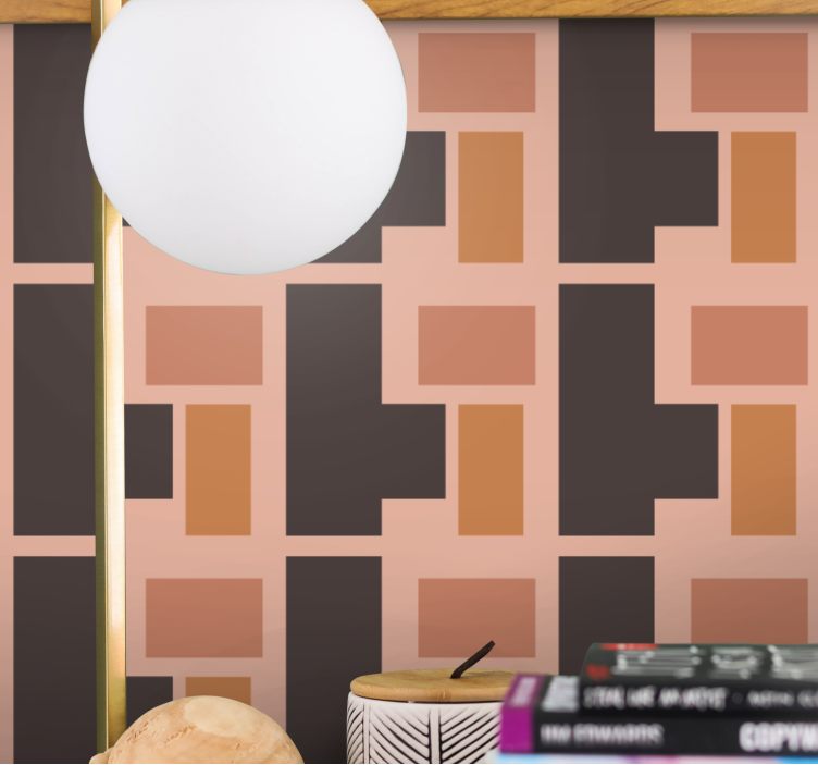 Papier peint formes géométriques design blocs - TenStickers