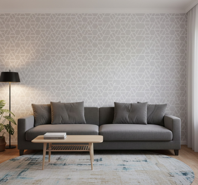 Papier peint formes géométriques design treillis - TenStickers