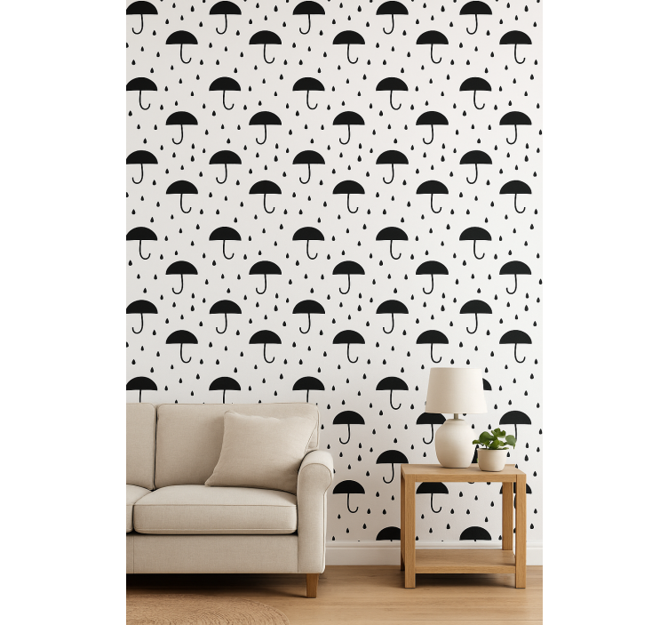 Papier peint formes géométriques gouttes de pluie - TenStickers