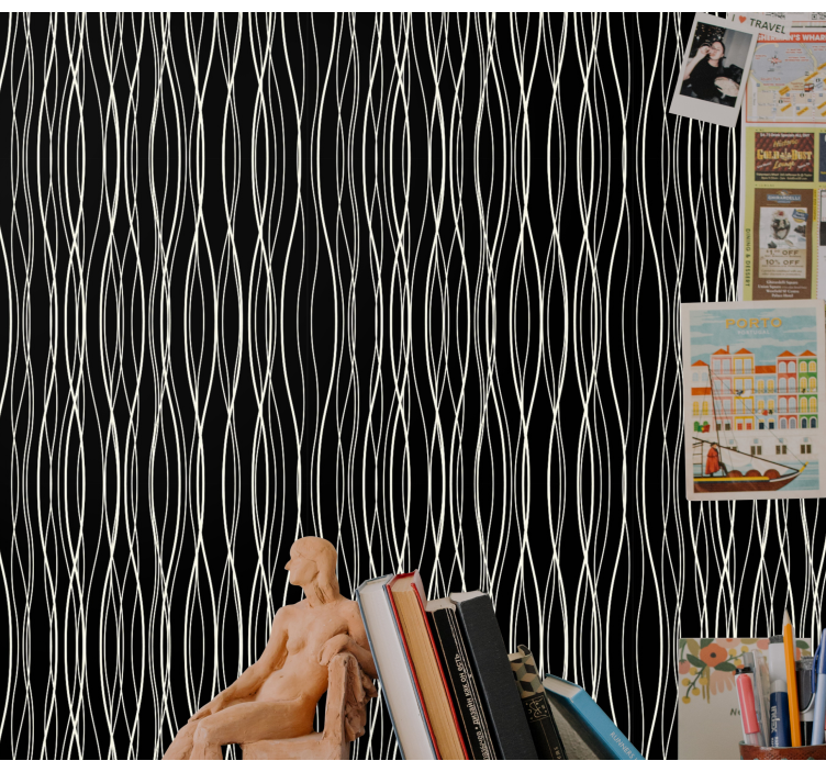 Papier peint ligne verticale lignes curvilignes - TenStickers