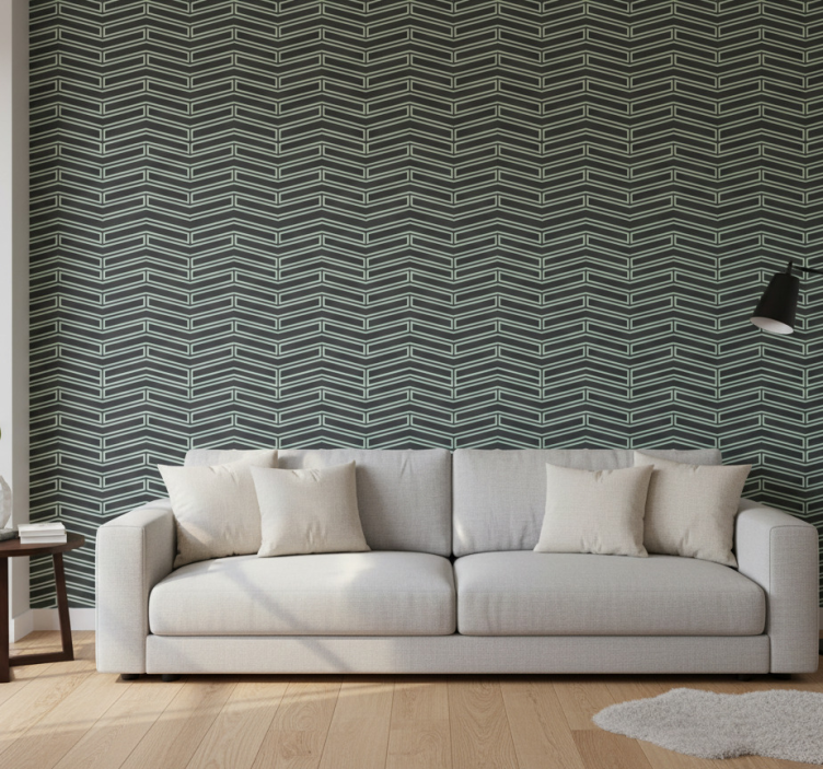 Papier peint formes géométriques lignes en chevrons - TenStickers