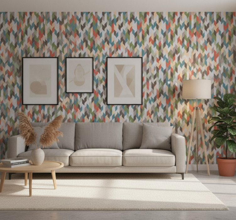 Papier peint formes géométriques motif chevrons - TenStickers