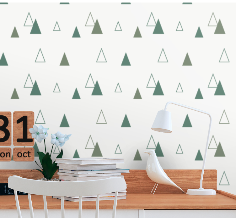 Papier peint triangles motif de forêt - TenStickers