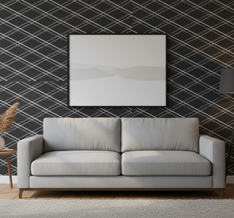 Papier peint formes géométriques motifs linéaires - TenStickers