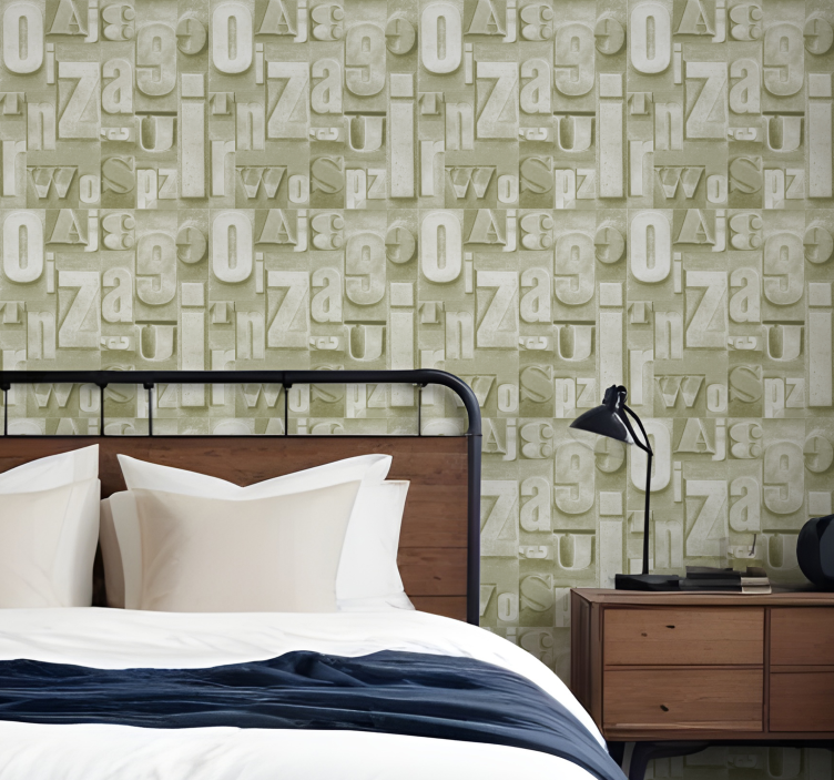 Papier peint lettres style industriel 3d - TenStickers