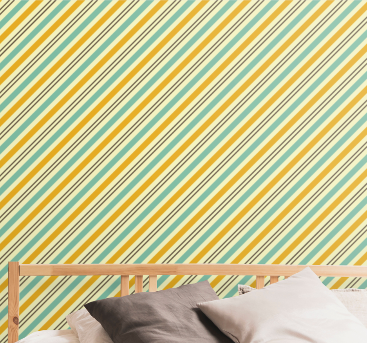 Papier peint ligne horizontale motif diagonal rayé - TenStickers