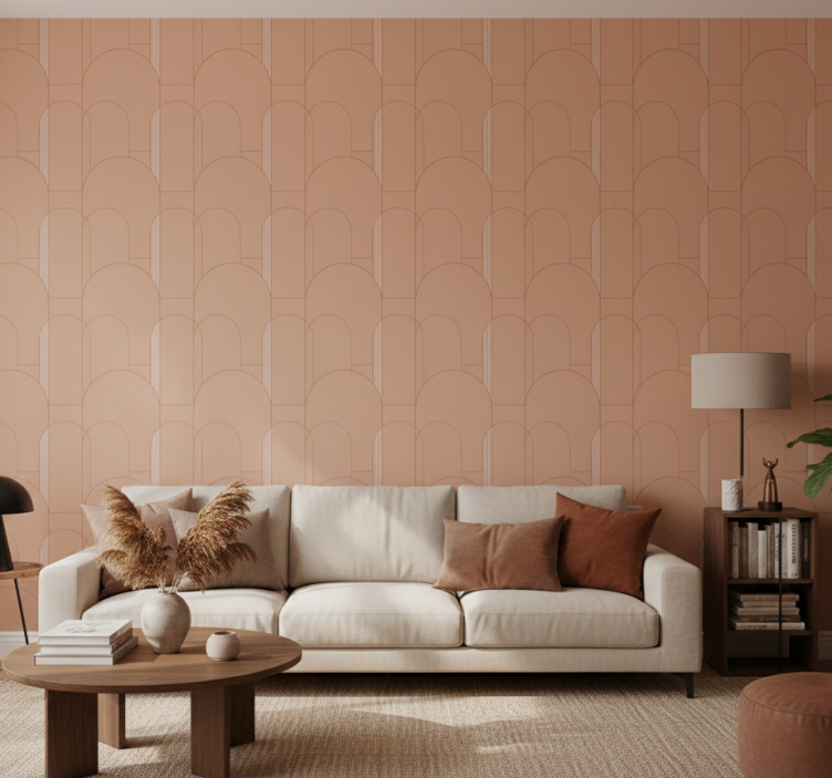 Papier peint moderne design de courbes géométriques - TenStickers