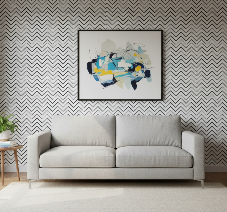 Papier peint moderne motif zigzag géométrique - TenStickers