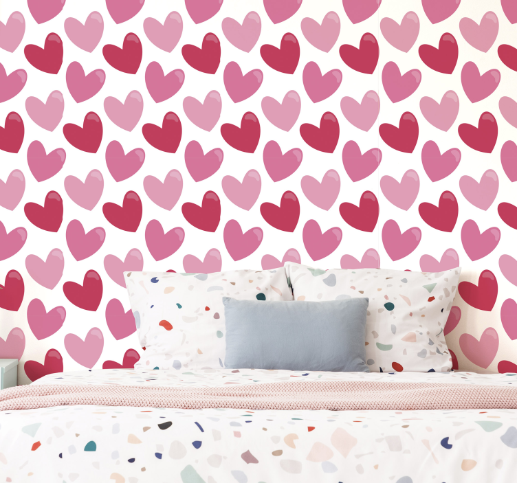 Papier peint cercles motifs de coeur - TenStickers