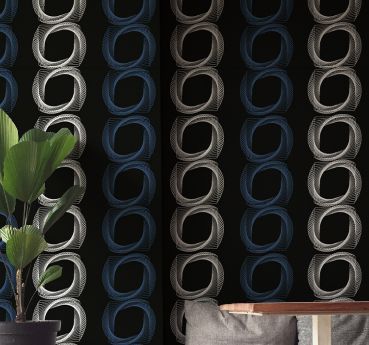 Papier peint abstrait motifs de cercles - TenStickers