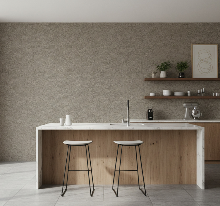 Papier peint motif lignes tourbillonnantes - TenStickers