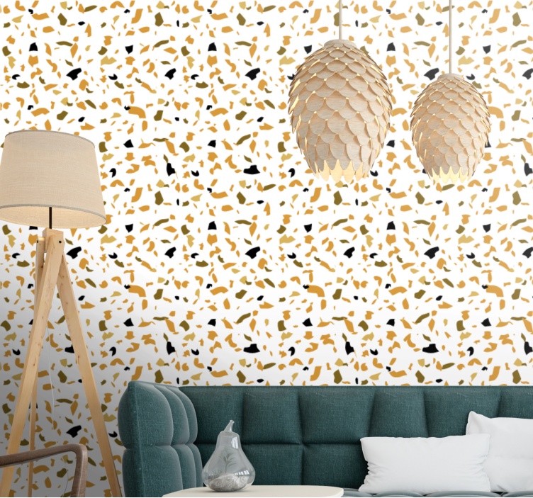 Papier peint motif formes abstraites en terrazzo - TenStickers
