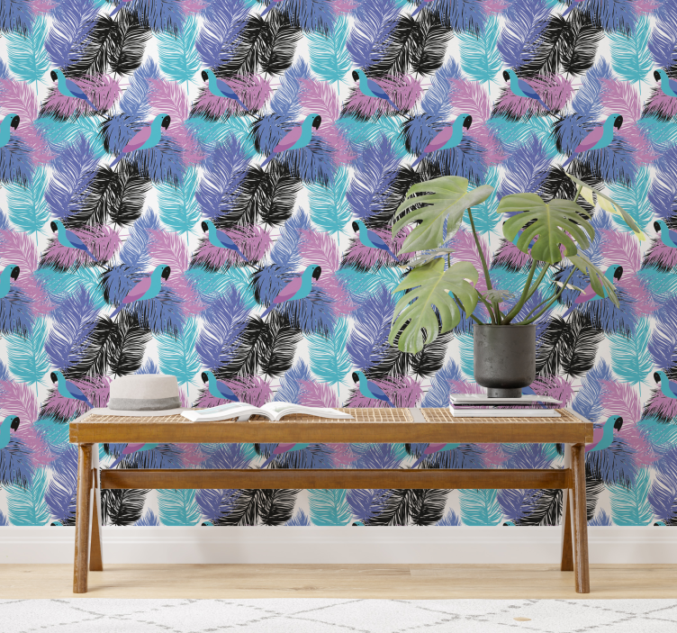Papier peint perroquet paradis des perroquets tropicaux - TenStickers