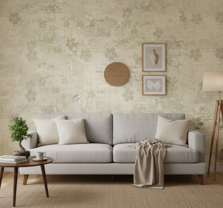 Papier peint motif texturé usé japandi - TenStickers