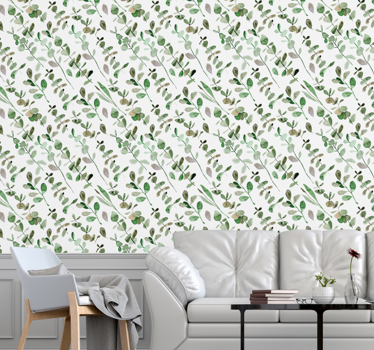 Papier peint feuillage motif de verdure délicat - TenStickers