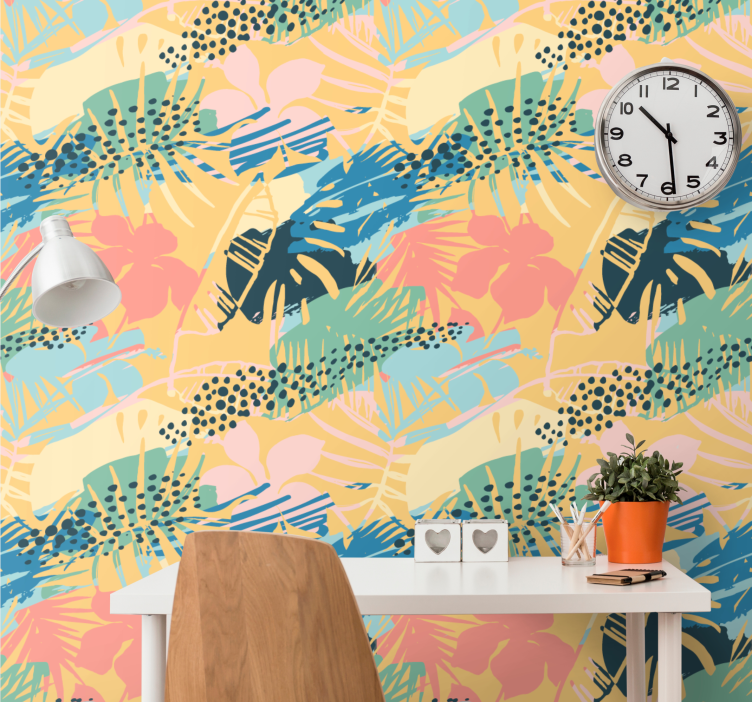 Papier peint nature motifs floraux tropicaux - TenStickers