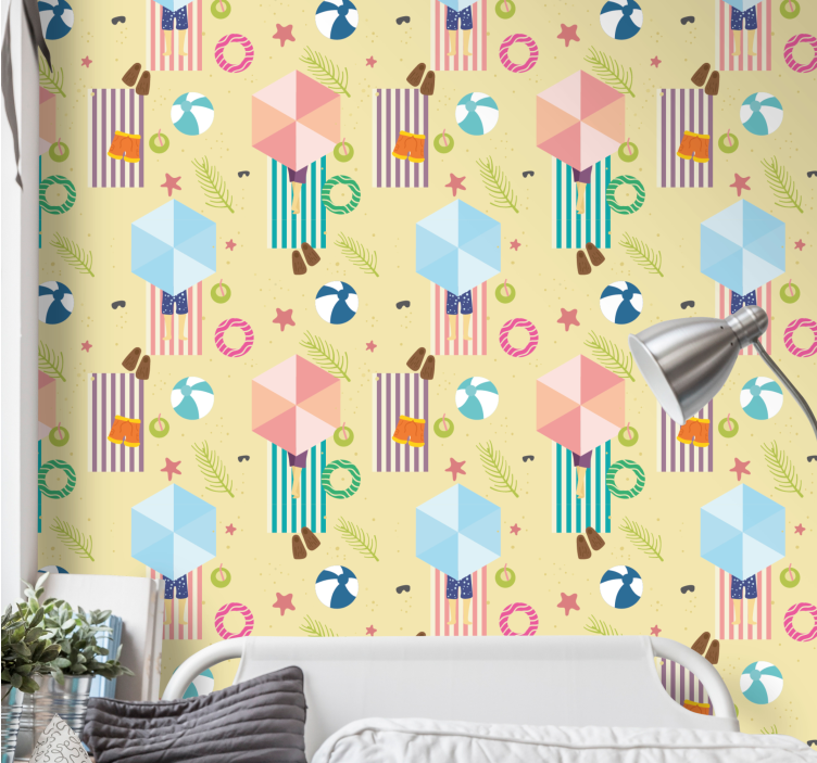 Papier peint Noël éléments saisonniers ludiques - TenStickers