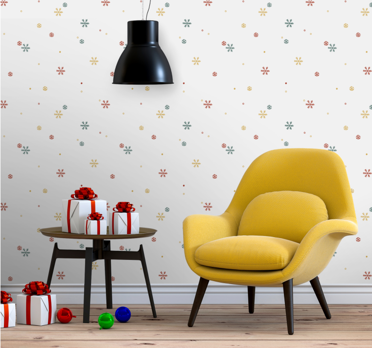 Papier peint Noël motifs de flocons de neige festifs - TenStickers