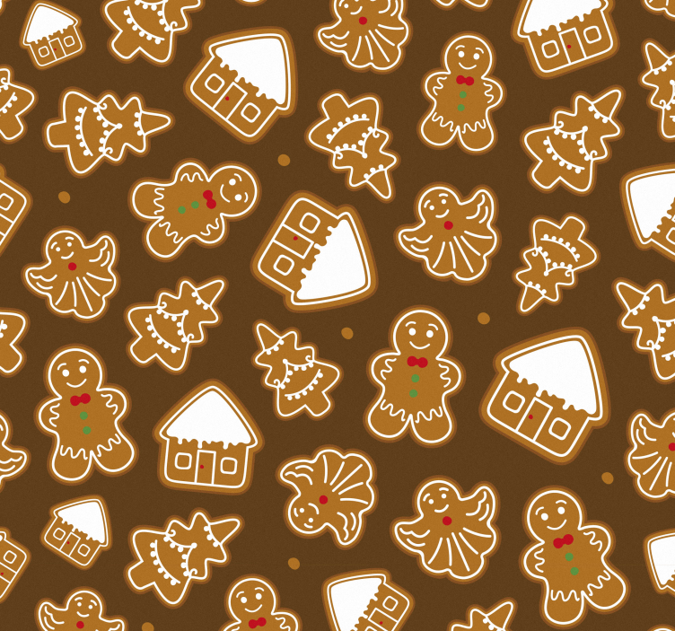 Papier peint Noël motifs en pain d'épices - TenStickers