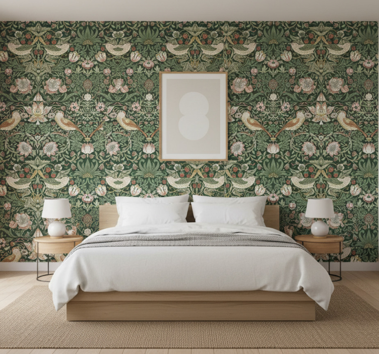 Papier peint oiseaux style morris - TenStickers