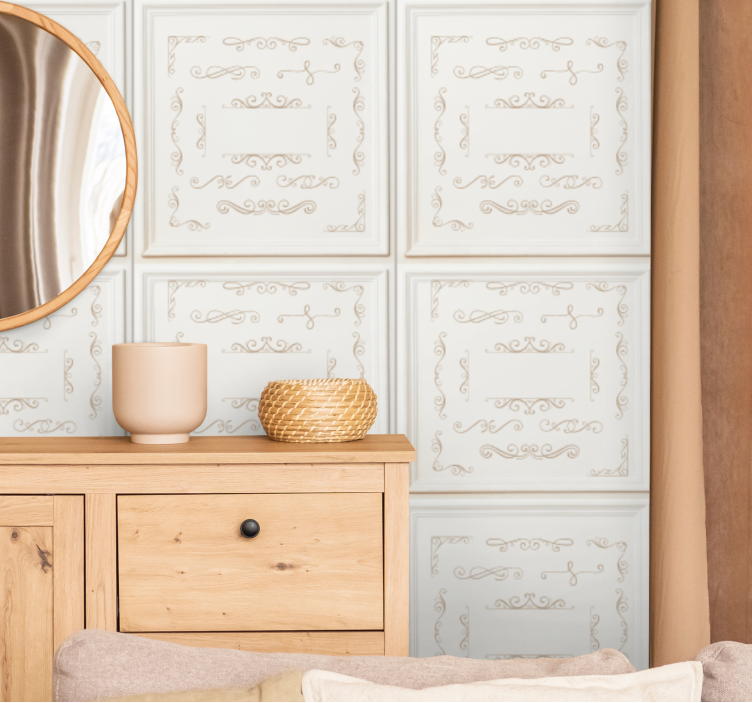 Papier peint carreaux de ciment conception élégante et ornée - TenStickers