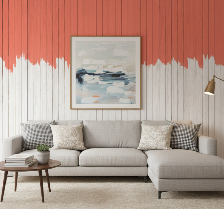 Papier peint bois motif corail vivant - TenStickers