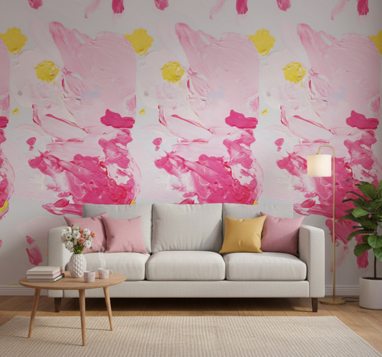 Papier peint ornemental coup de pinceau acrylique coloré - TenStickers