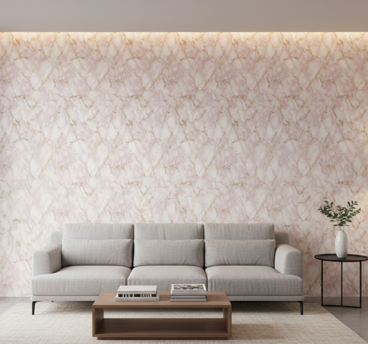 Papier peint effet marbre rose - TenStickers