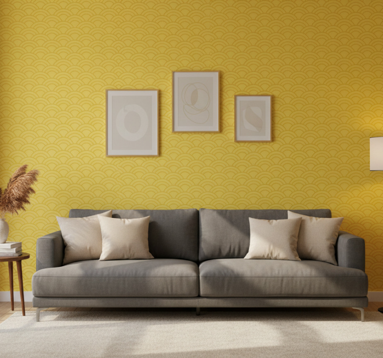 Papier peint ornemental motif de vagues élégantes - TenStickers