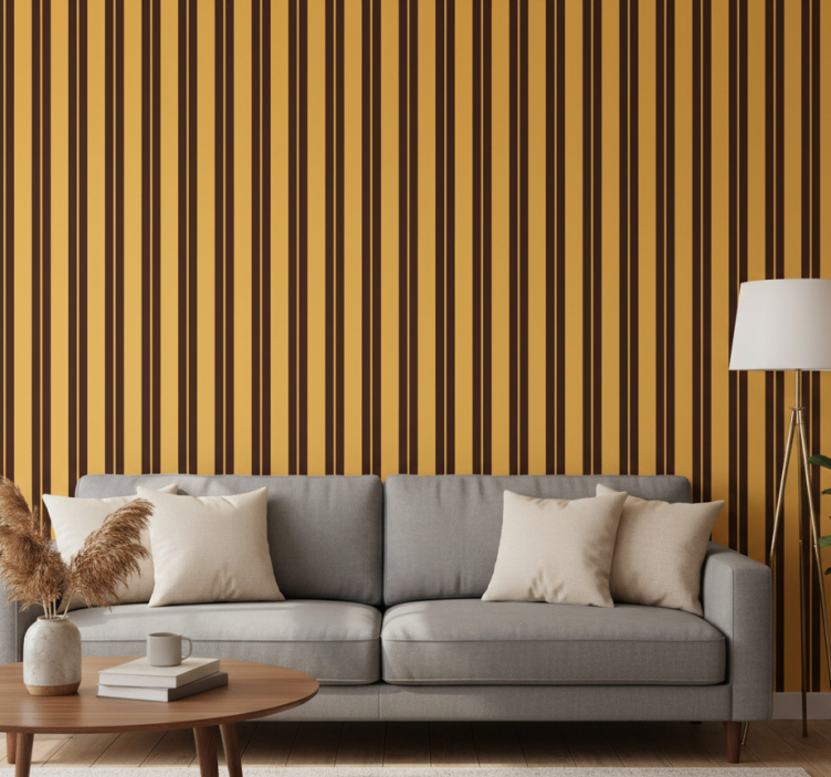 Papier peint ornemental motif rayé vintage - TenStickers