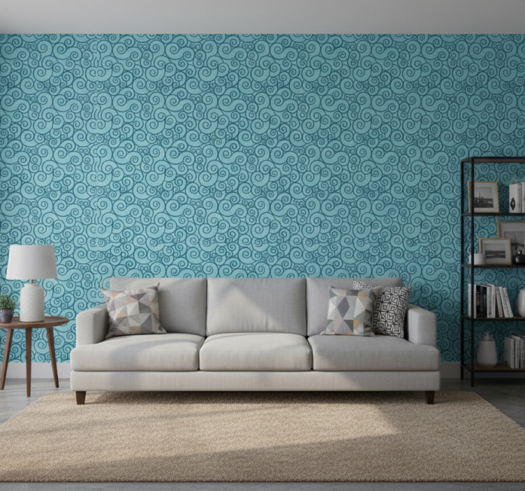 Papier peint ornemental motif tourbillonnant - TenStickers