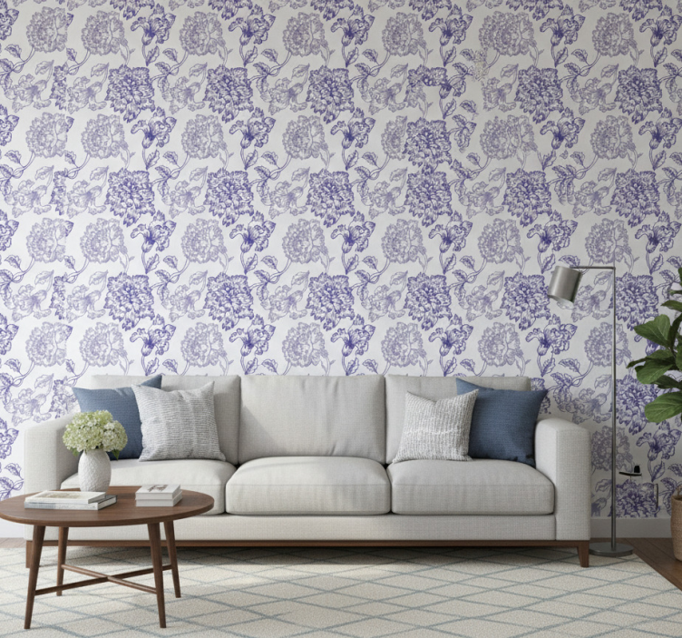 Papier peint ornemental motifs floraux élégants - TenStickers