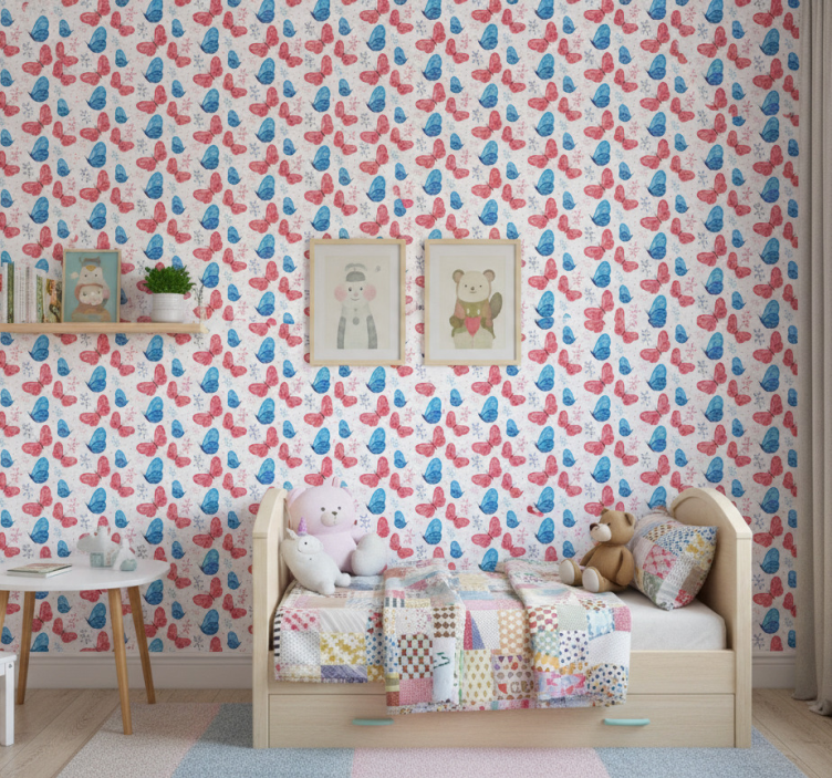 Papier peint papillons avec branches - TenStickers