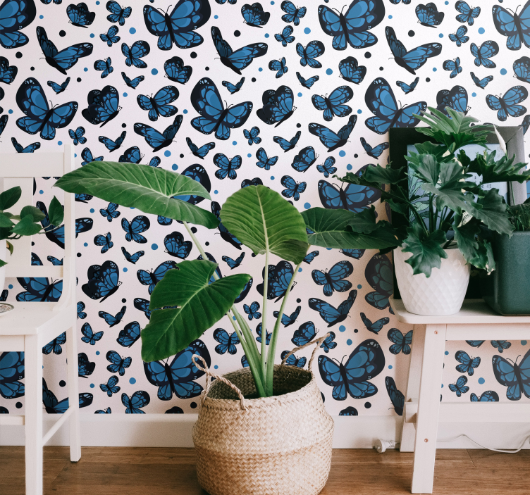 Papier peint papillons bleus - TenStickers