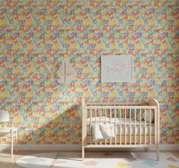 Papier peint papillons multicolores en vol - TenStickers