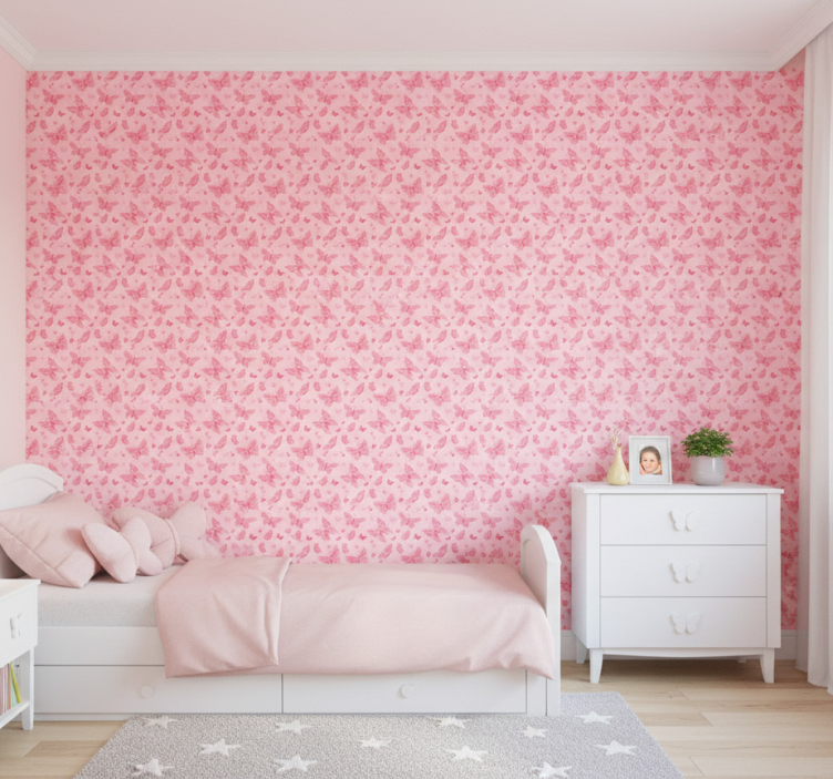 Papier peint papillons rose - TenStickers