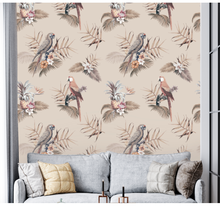Papier peint perroquet le raffinement du perroquet tropical - TenStickers