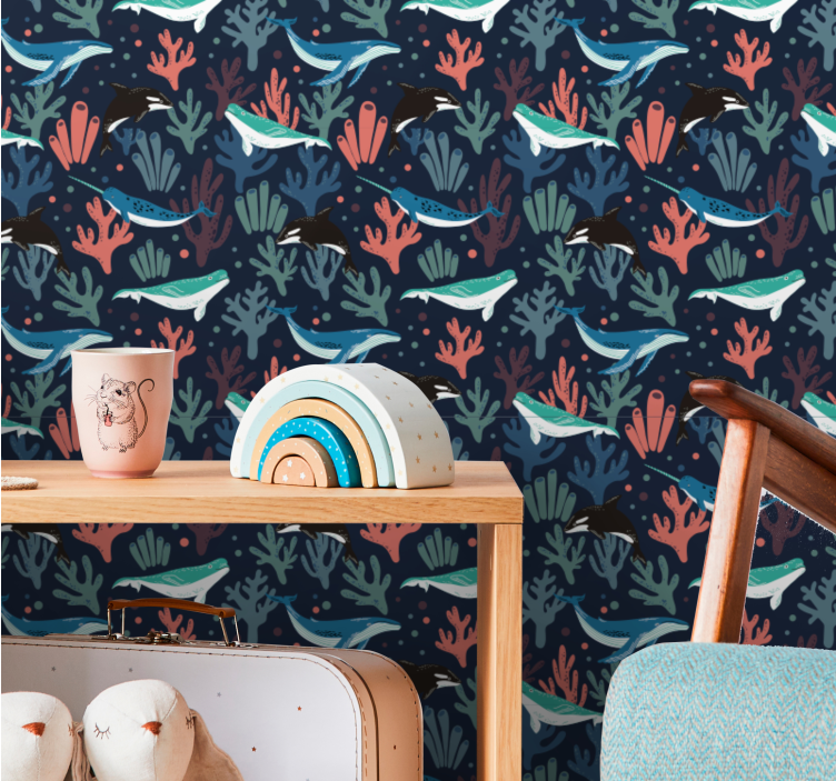 Papier peint poissons scène sous-marine - TenStickers